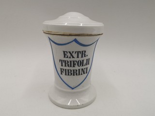 Porcelánová lékárenská dóza - EXTR.TRIFOLII FIBRINI