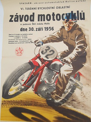 Závod motocyklů o putovní Štít města Holic 1956