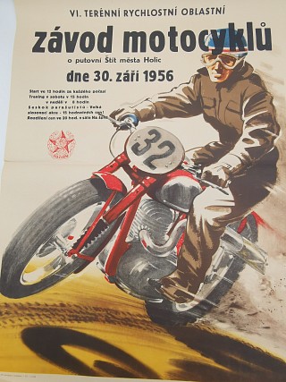 Závod motocyklů o putovní Štít města Holic 1956