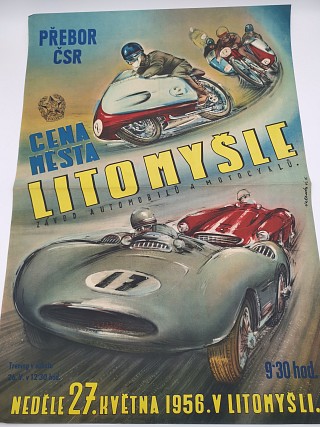 Cena města Litomyšle závod automobilů a motocyklů 1956