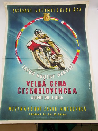 Velká cena Československa Brno 28.8.1955 - mezinárodní závod motocyklů