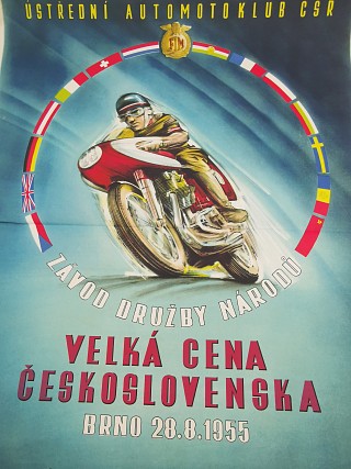 Velká cena Československa Brno 28.8.1955 - mezinárodní závod motocyklů