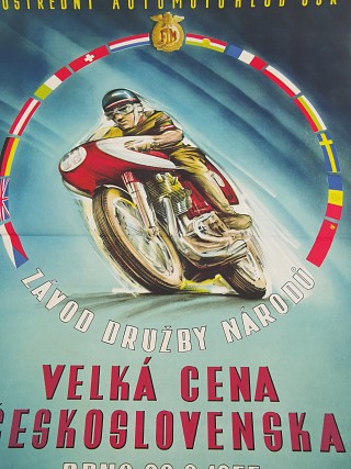 Velká cena Československa Brno 28.8.1955 - mezinárodní závod motocyklů