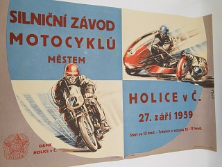 Silniční závod motocyklů městem Holice 1959