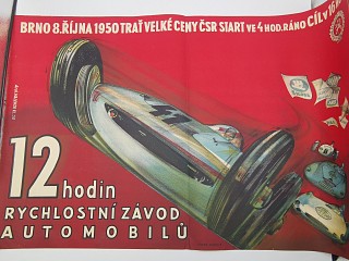 Brno 1950 rychlostní závod automobilů - Tatra Škoda Aero....