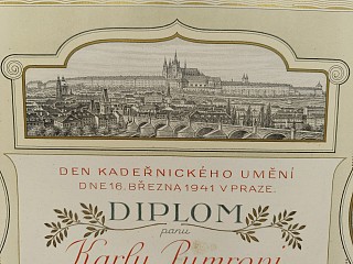 Den kadeřnického umění 1941 - Diplom pro Karla Pumra za ondulaci železem